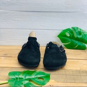 Birkenstock Black Suede Mules